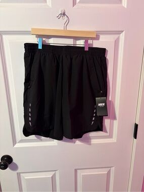 MIER Men's Black Athletic Running Shorts 7" inseam